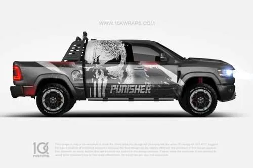 Punisher Skulls Car Wraps Made With Top 3M Vinyl - 10KWRAPS