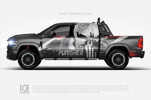 Punisher Skulls Car Wraps Made With Top 3M Vinyl - 10KWRAPS