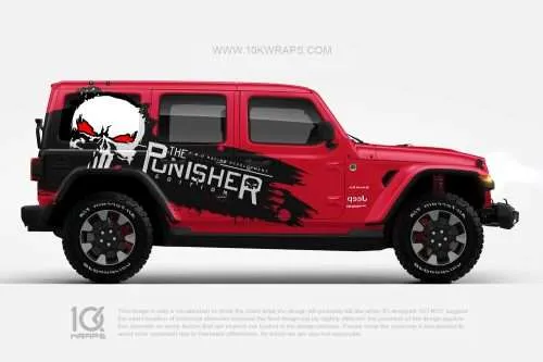 Punisher Skulls Car Wraps Made With Top 3M Vinyl - 10KWRAPS