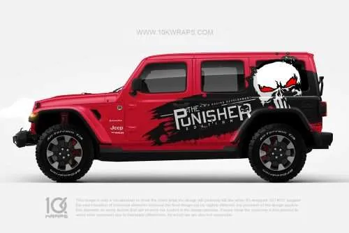 Punisher Skulls Car Wraps Made With Top 3M Vinyl - 10KWRAPS