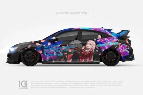 ZeroTwo Anime Car Wraps 01 Made With Top 3MVinyl-10KWRAPS