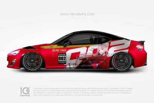 ZeroTwo Anime Car Wraps 01 Made With Top 3MVinyl-10KWRAPS