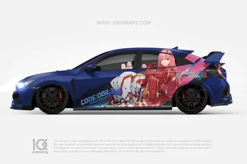 ZeroTwo Anime Car Wraps 01 Made With Top 3MVinyl-10KWRAPS