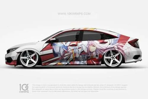 ZeroTwo Anime Car Wraps 01 Made With Top 3MVinyl-10KWRAPS
