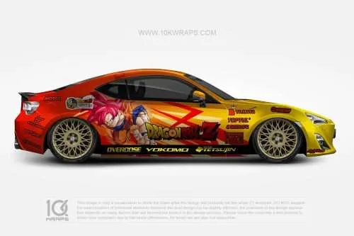 Dragon Ball Z Car Wraps 01 Made With Top 3M Vinyl-10KWRAPS