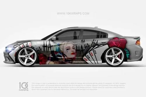 Harley Quinn Car Wraps 01 Made With Top 3M Vinyl - 10KWRAPS