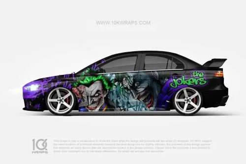 Joker Car Wraps JK-01 Made With Top 3M Vinyl - 10KWRAPS