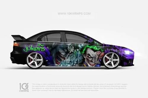 Joker Car Wraps JK-01 Made With Top 3M Vinyl - 10KWRAPS