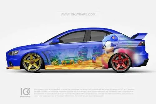 Sonic Anime Car Wraps 01 Made With Top 3M Vinyl - 10KWRAPS