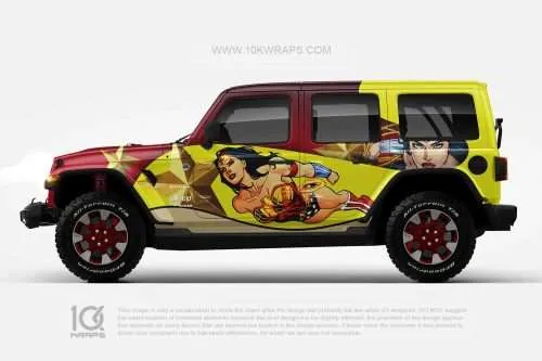 Wonder Woman Car Wraps Series Made With Top 3M Vinyl - 10KWRAPS