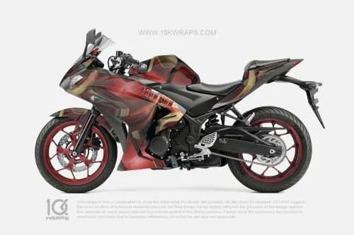 Iron Man Motorcycle Wrap Made With Top 3M Vinyl - 10KWRAPS