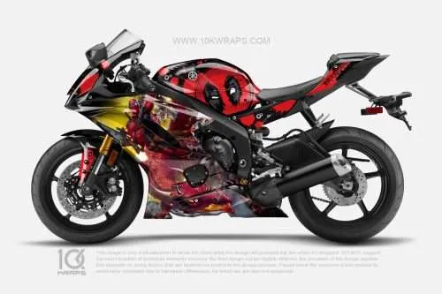 Deadpool Motorcycle Wraps Made With Top 3M Vinyl - 10KWRAPS
