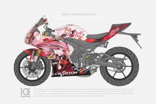 Zero Two Motorcycle Wrap Made With Top 3M Vinyl - 10KWRAPS