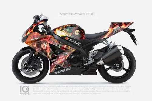 Demon Slayer Motorcycle Wrap Made With Top 3M Vinyl