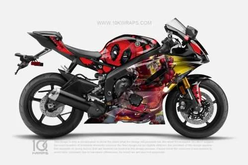 Deadpool Motorcycle Wraps Made With Top 3M Vinyl - 10KWRAPS