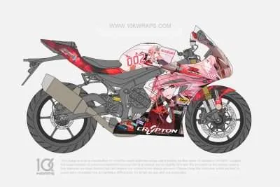 Zero Two Motorcycle Wrap Made With Top 3M Vinyl - 10KWRAPS