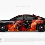 Deadpool Theme Car Wrap [DP-09] - 10K Wraps | Itasha Car Wrap