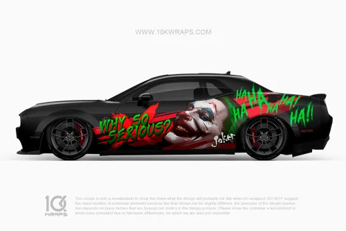 Green Red Joker Car Wrap für Mustang [JK-25]