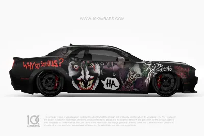 Joker Car Wraps JK-26 Made With Top 3M Vinyl - 10KWRAPS