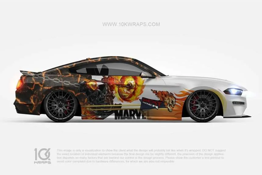 Ghost Rider Corvette Ghost Rider Car Wraps Series Made With Top 3M Top Vinyl - 10KWRAPS