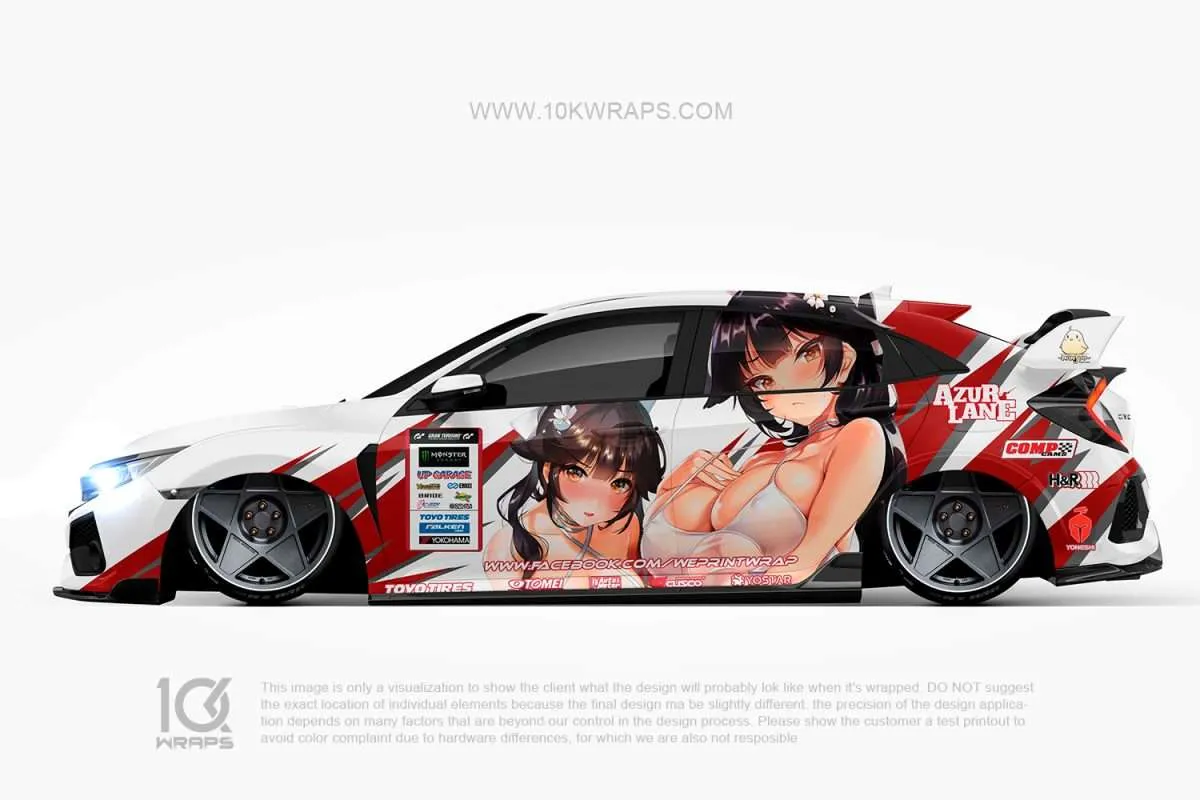 上の3Mビニールで作られるセクシーなItasha車の覆い- 10KWRAPS