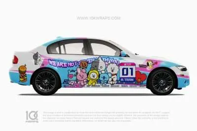 BT21 Car Wraps 01 Made With Top 3M Vinyl - 10KWRAPS