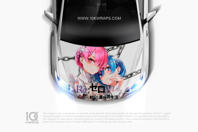 Re Zero Rem Anime Car Vinyl Wrap Made With Top 3M Top Wrap