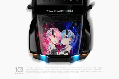 Re Zero Rem Anime Car Vinyl Wrap Made With Top 3M Top Wrap