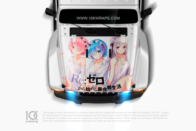 Re Zero Rem Anime Car Vinyl Wrap Made With Top 3M Top Wrap