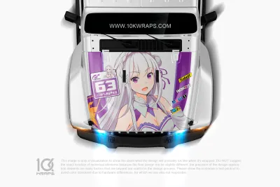 Re Zero Rem Anime Car Vinyl Wrap Made With Top 3M Top Wrap