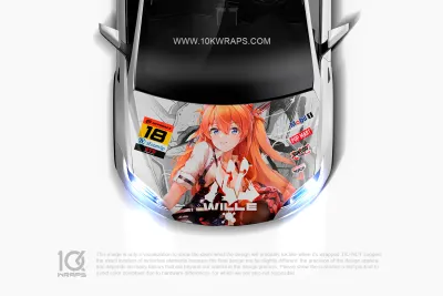 Evangelion Car Decal Anime Made With Top 3M Vinyl-10KWRAPS