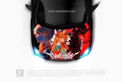 Evangelion Car Decal Anime Made With Top 3M Vinyl-10KWRAPS
