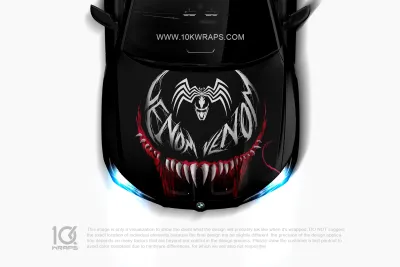Venom Car Sticker Venom Hood Wrap Custom Design 3M Vinyl