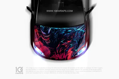 Venom Car Wrap Venom Hood Wrap Custom Design 3M Top Vinyl