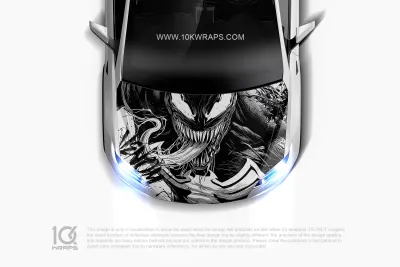 Venom Car Wrap Venom Hood Wrap Custom Design 3M Top Vinyl