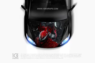 Venom Car Wrap Venom Hood Wrap Custom Design 3M Top Vinyl