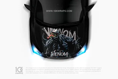 Venom Car Sticker Venom Hood Wrap Custom Design 3M Vinyl