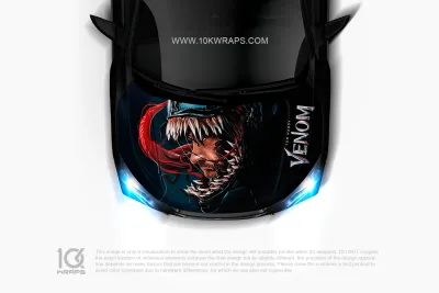 Venom Car Sticker Venom Hood Wrap Custom Design 3M Vinyl