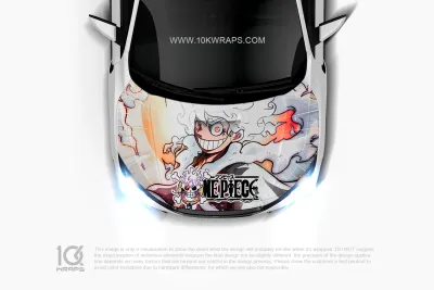 Luffy Gear 5 One Piece Car Decal Made With Top 3M Top Vinyl