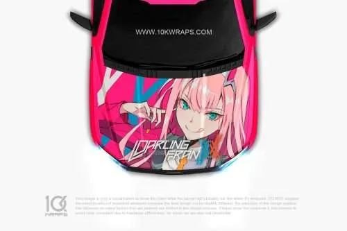 ZeroTwo Anime Car Sticker 51 Made With Top 3M Vinyl Itasha Car
