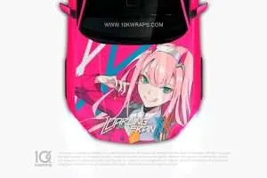 ZeroTwo Anime Car Sticker 51 Made With Top 3M Vinyl Itasha Car