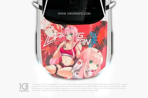 ZeroTwo Anime Car Sticker 51 Made With Top 3M Vinyl Itasha Car