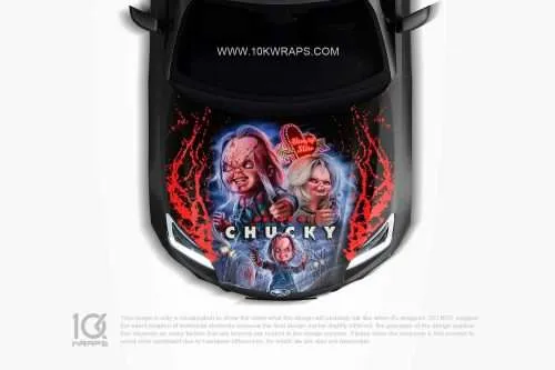 Chucky Car Hood Wrap [CM-02] - 10K Wraps | Itasha Car Wrap