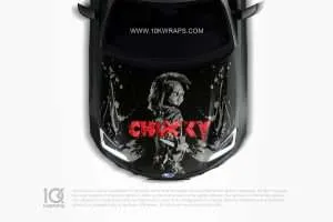 Chucky Car Hood Wrap [CK-02] - 10K Wraps | Horror Car Wrap