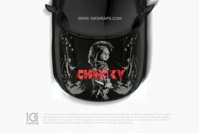 Chucky Car Hood Wrap [CK-02] - 10K Wraps | Horror Car Wrap