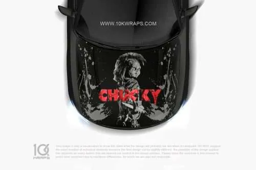 Chucky Car Hood Wrap [CK-02] - 10K Wraps | Horror Car Wrap