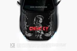Chucky Car Hood Wrap [CK-02] - 10K Wraps | Horror Car Wrap