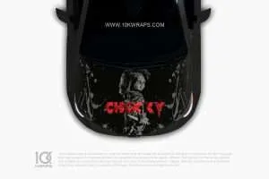 Chucky Car Hood Wrap [CK-02] - 10K Wraps | Horror Car Wrap