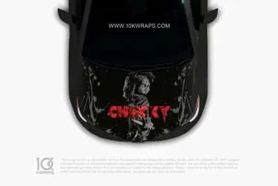 Chucky Car Hood Wrap [CK-02] - 10K Wraps | Horror Car Wrap