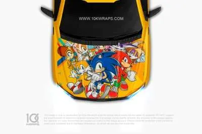 Sonic Anime Car Decal 51 Made With Top 3M Vinyl - 10KWRAPS